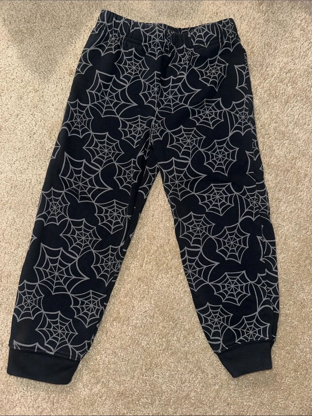 Carter's Black Sweatpants with Gray Spiderweb Print